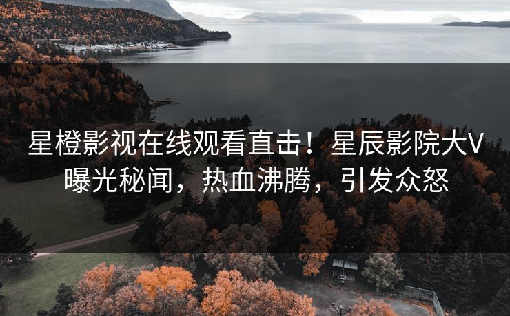 星橙影视在线观看直击!星辰影院大V曝光秘闻,热血沸腾,引发众怒